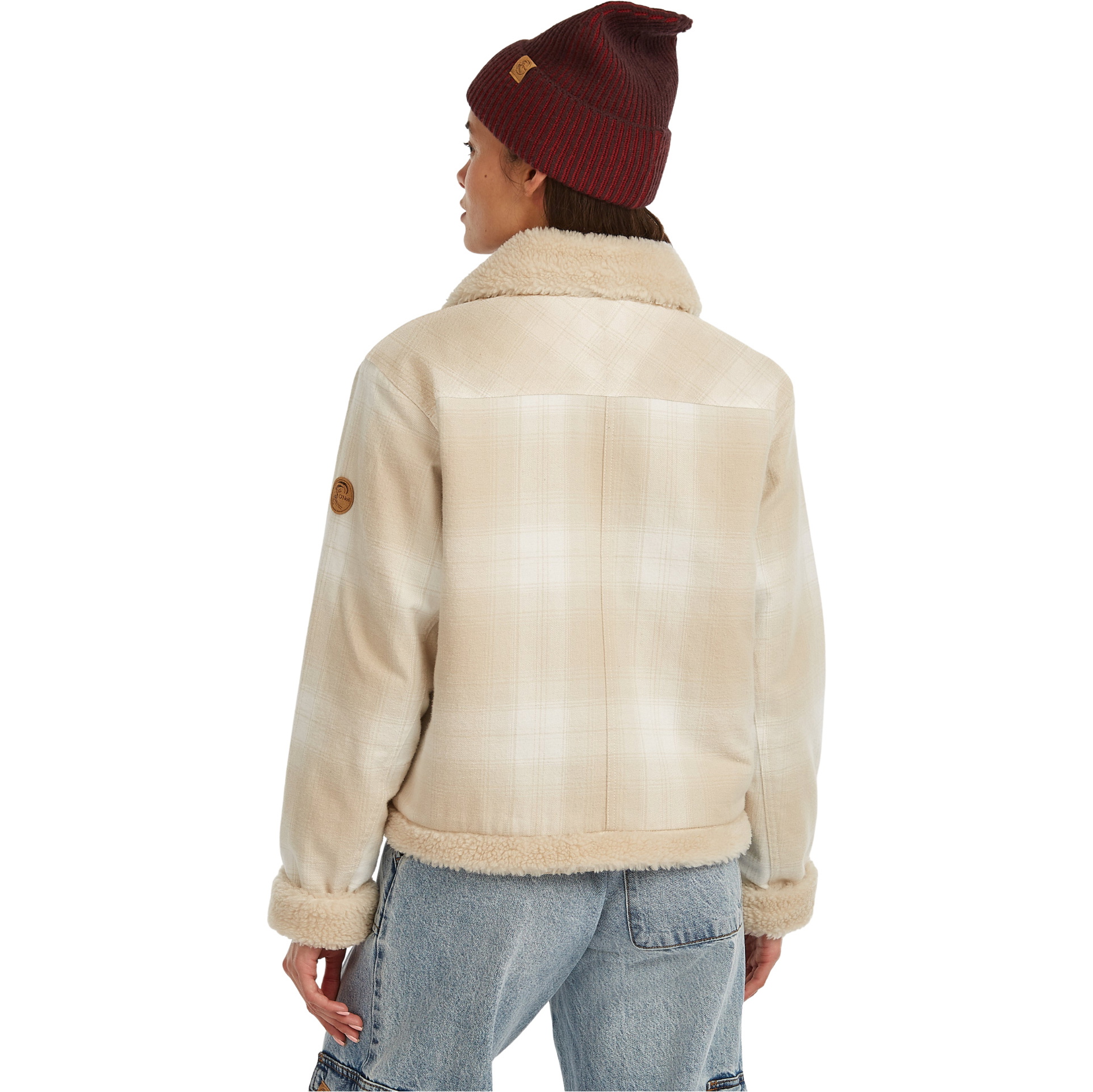 2025 O'Neill Womens O'Riginals Fleece Lined Jacket 1500144 - Beige Check